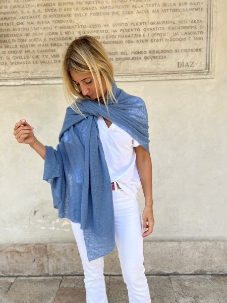 Stola in puro cashmere Denim