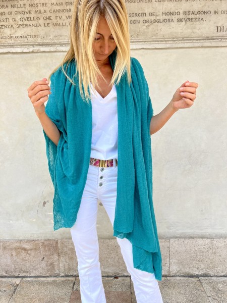 Stola In Puro Cashmere  Pavone