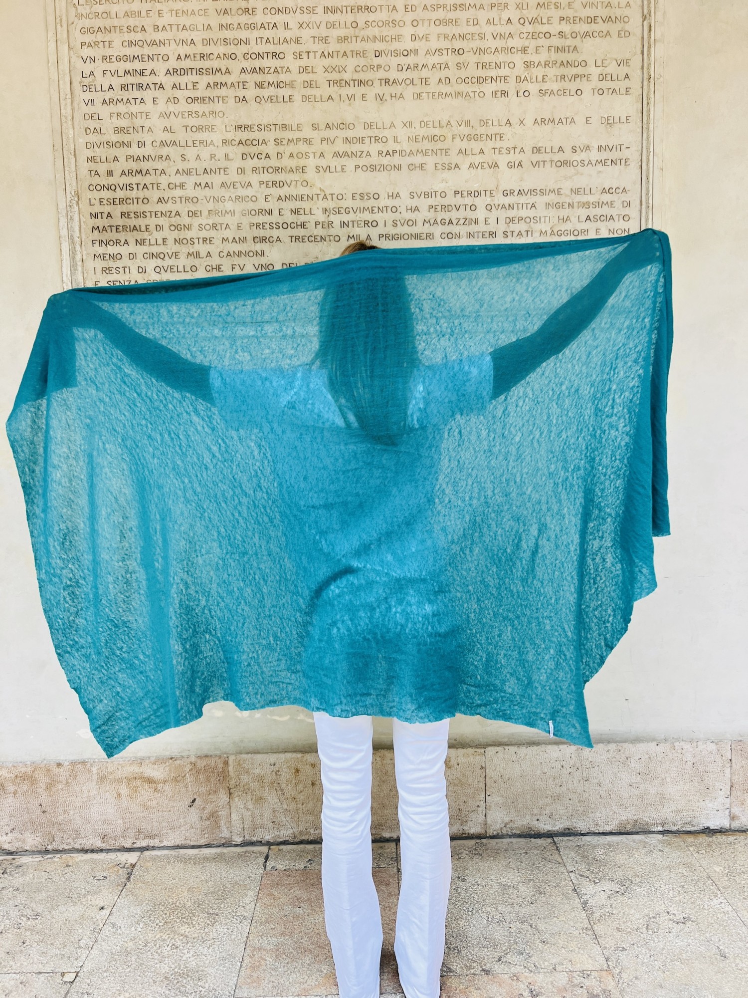 Stola In Puro Cashmere  Pavone