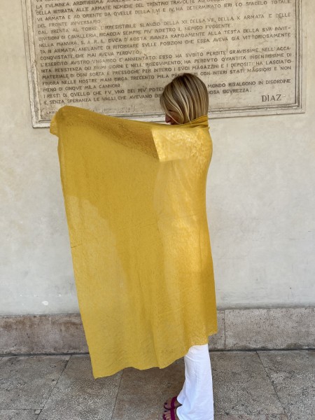 Stola in puro cashmere Curry