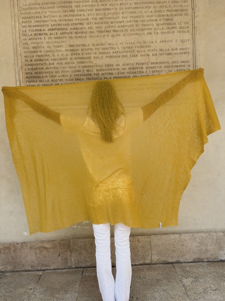 Stola in puro cashmere Curry