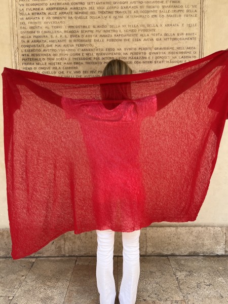 Stola in puro cashmere Rosso