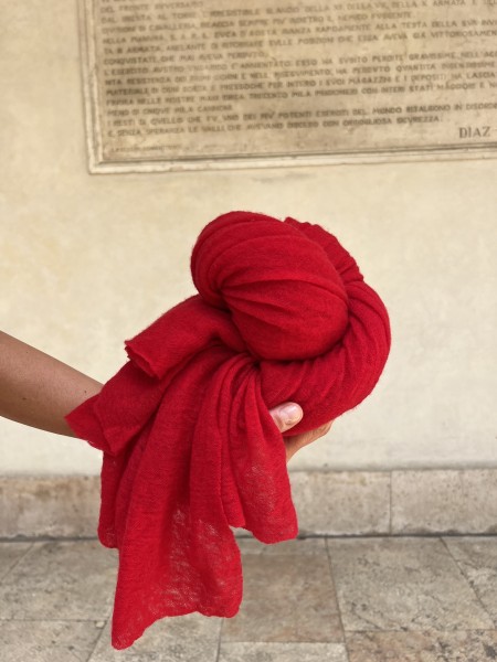 Stola in puro cashmere Rosso