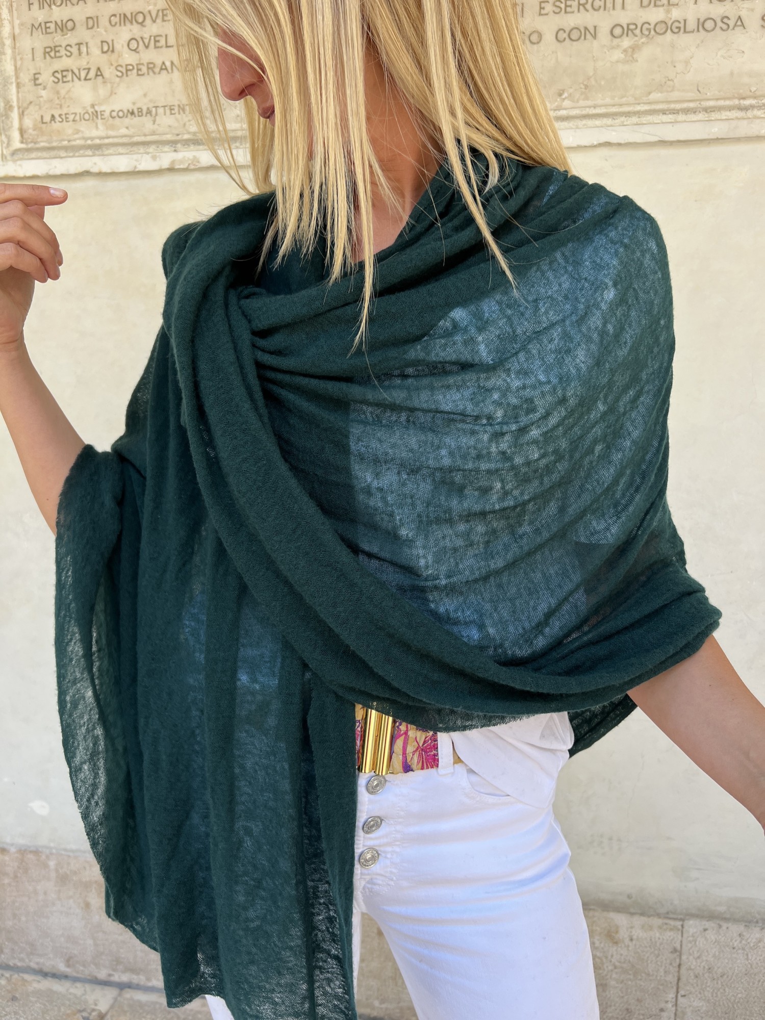 Stola in puro cashmere Verde Inglese