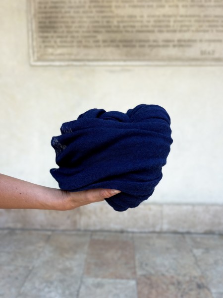 Stola in puro cashmere Blu Navy