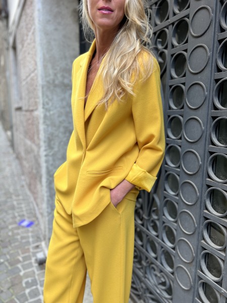 Pantalone Mary in crepe di lana Girasole