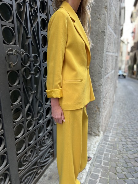 Pantalone Mary in crepe di lana Girasole