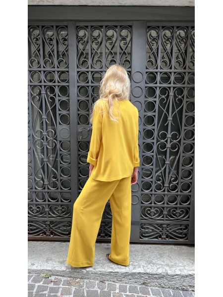 Pantalone Mary in crepe di lana Girasole