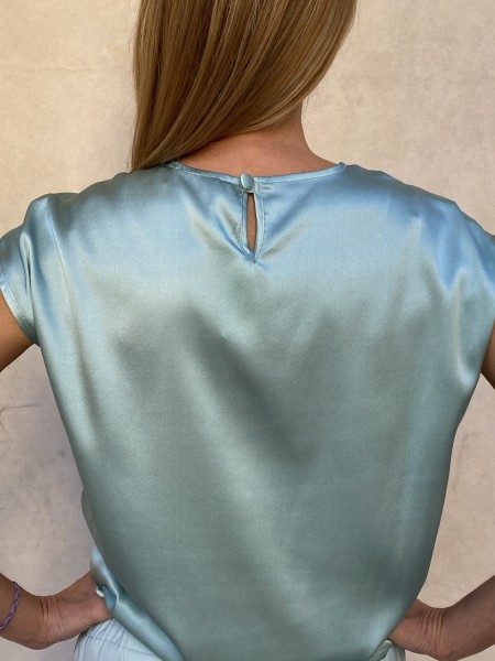 T-shirt di seta Acquamarina