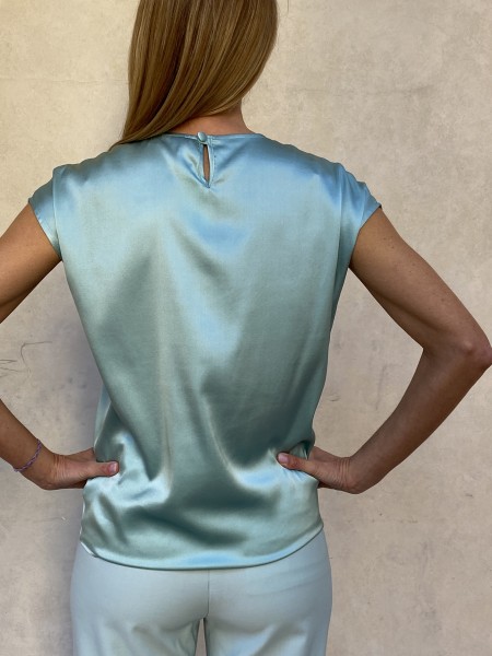 T-shirt di seta Acquamarina
