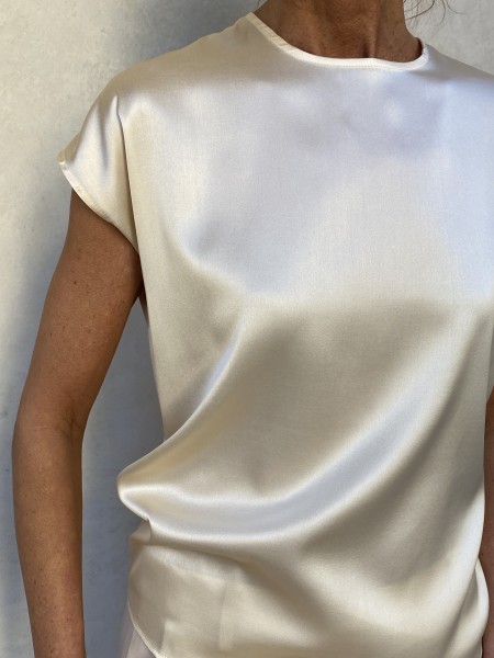 T- shirt di seta Vaniglia