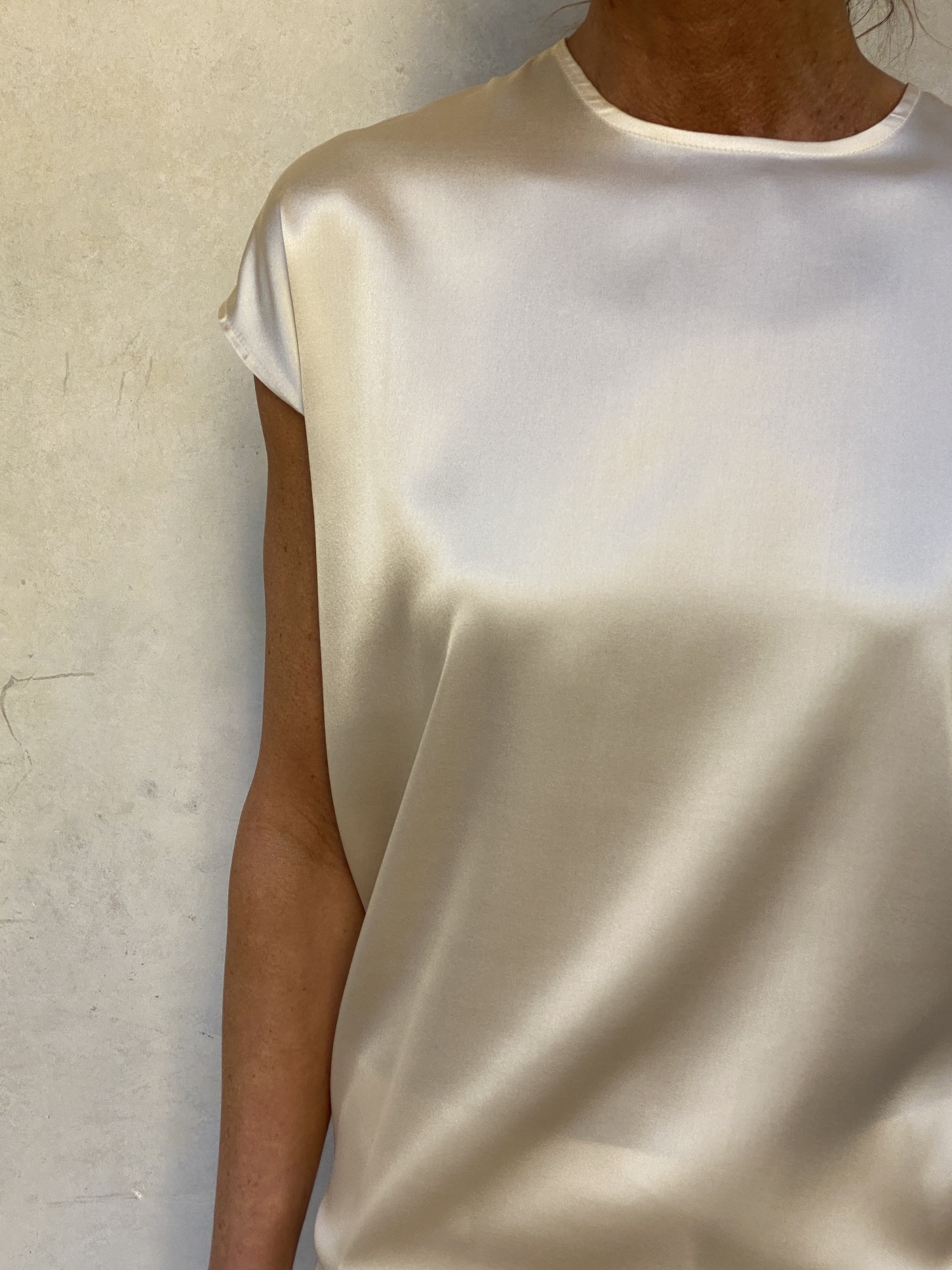 T- shirt di seta Vaniglia