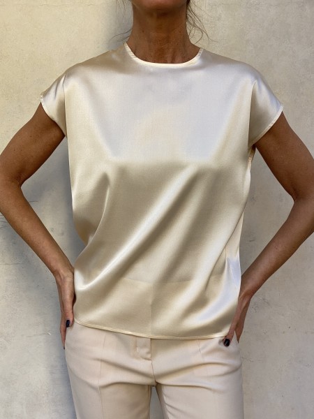 T- shirt di seta Vaniglia