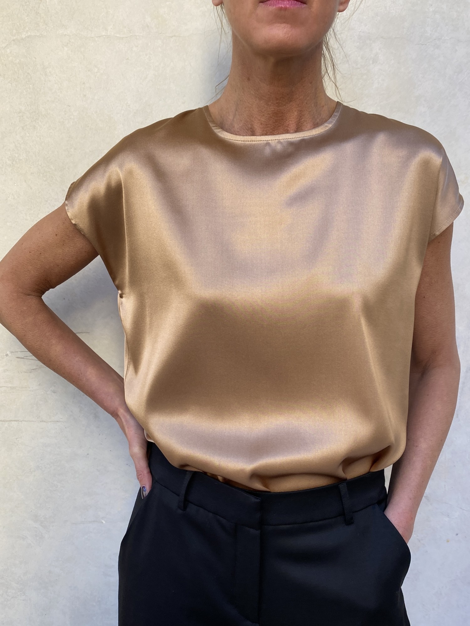 T-shirt di seta Bronze