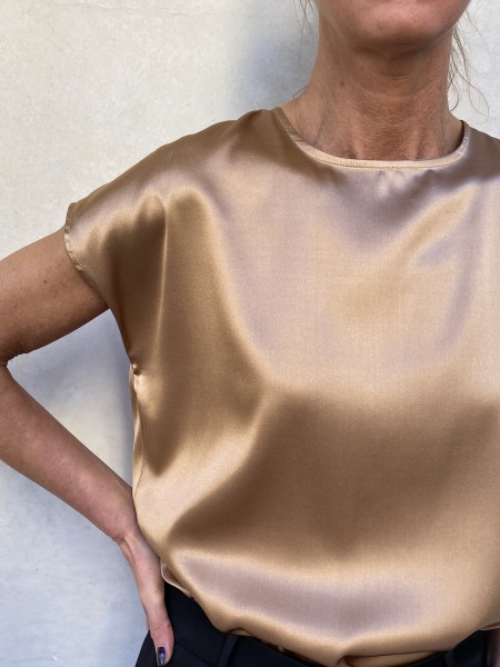 T-shirt di seta Bronze