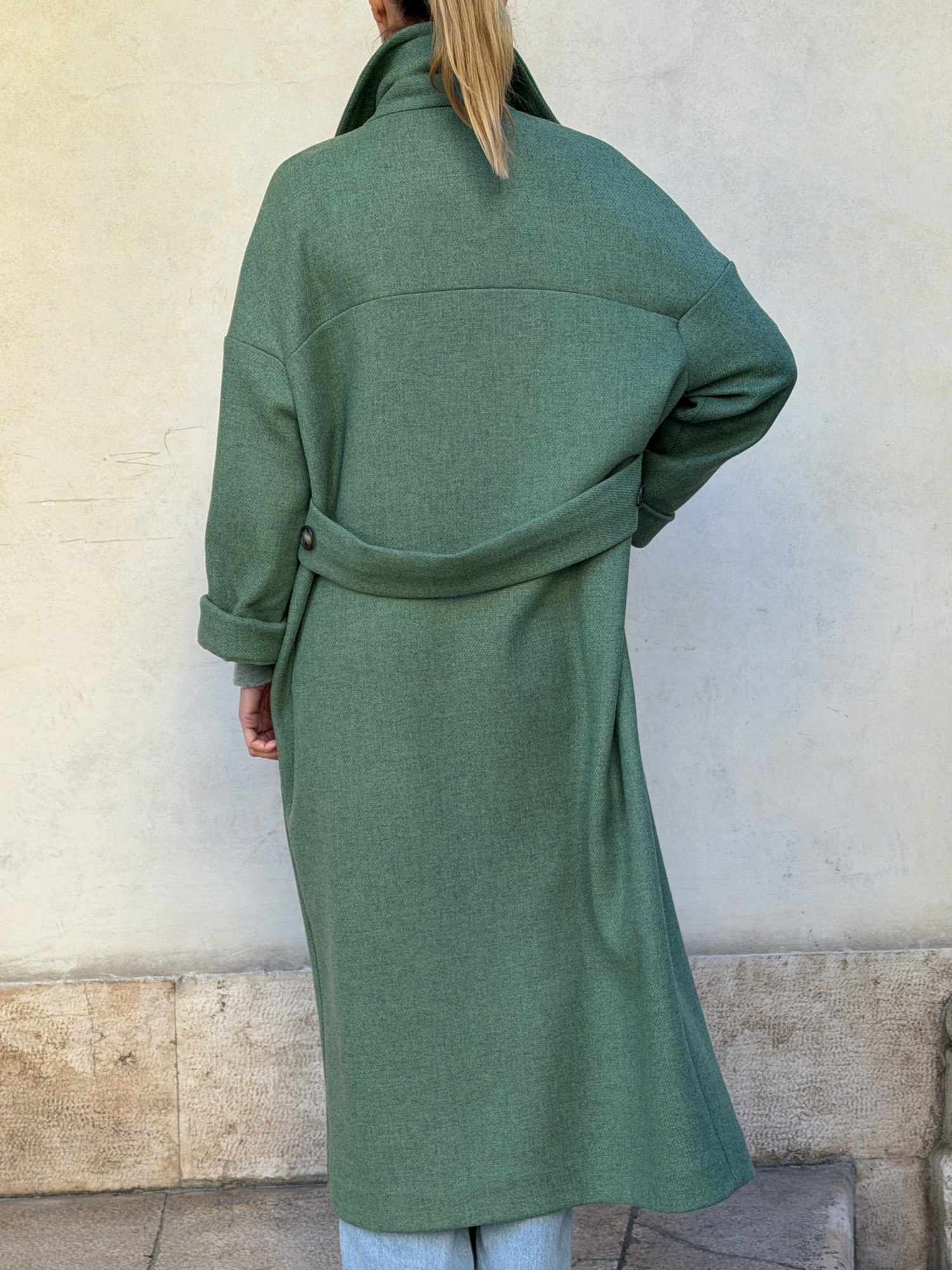 Cappotto Valeria lana bicolor Verde...