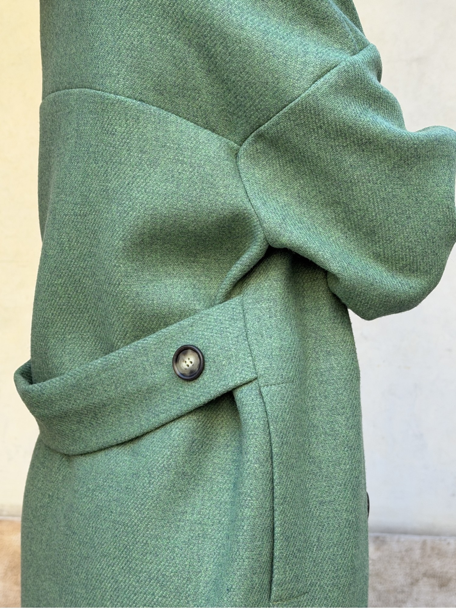 Cappotto Valeria lana bicolor Verde...