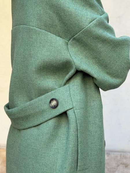 Cappotto Valeria lana bicolor Verde Eucalipto