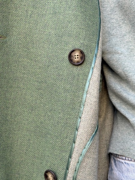 Cappotto Valeria lana bicolor Verde Eucalipto