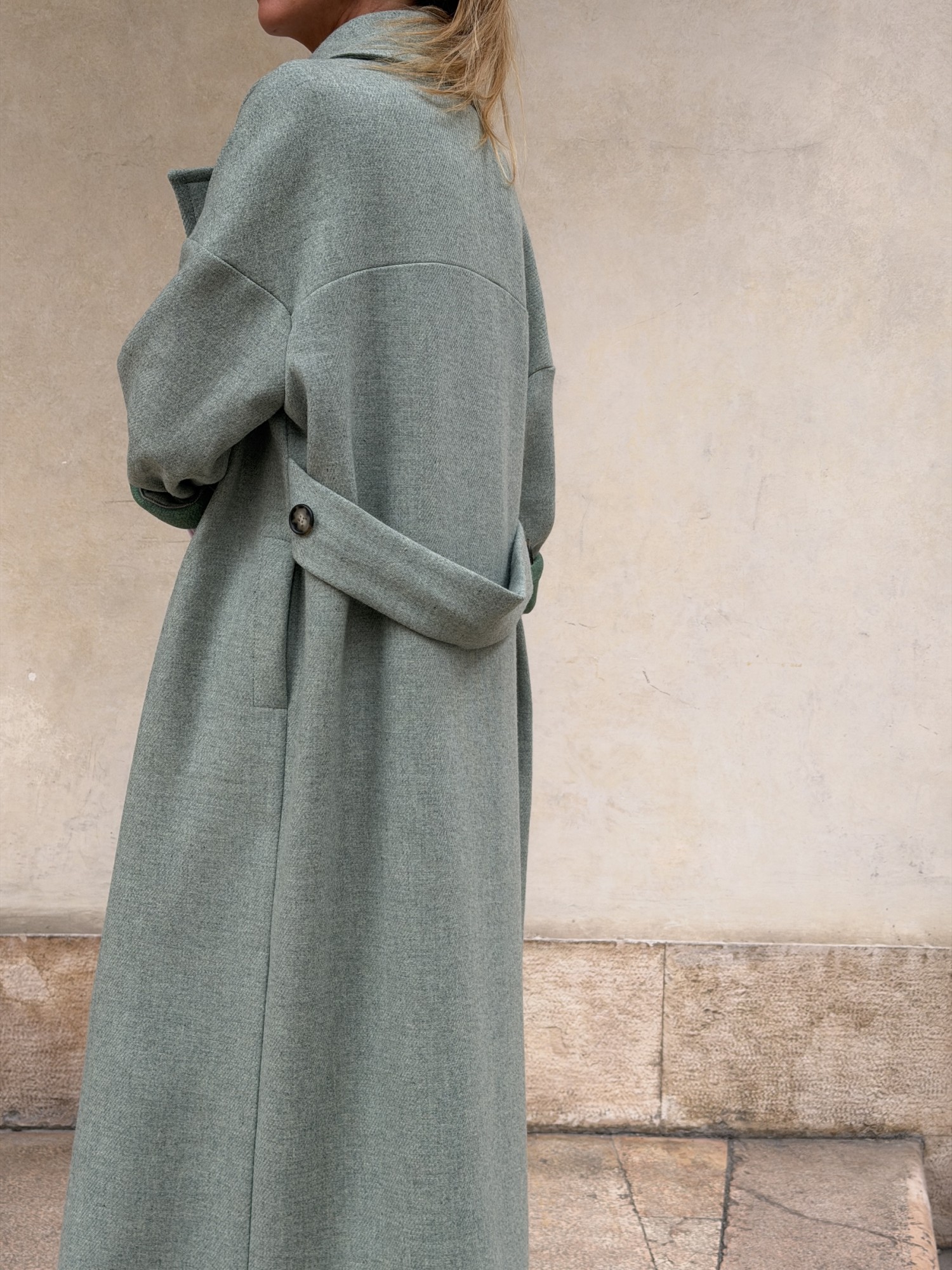 Cappotto Valeria lana bicolor Verde...