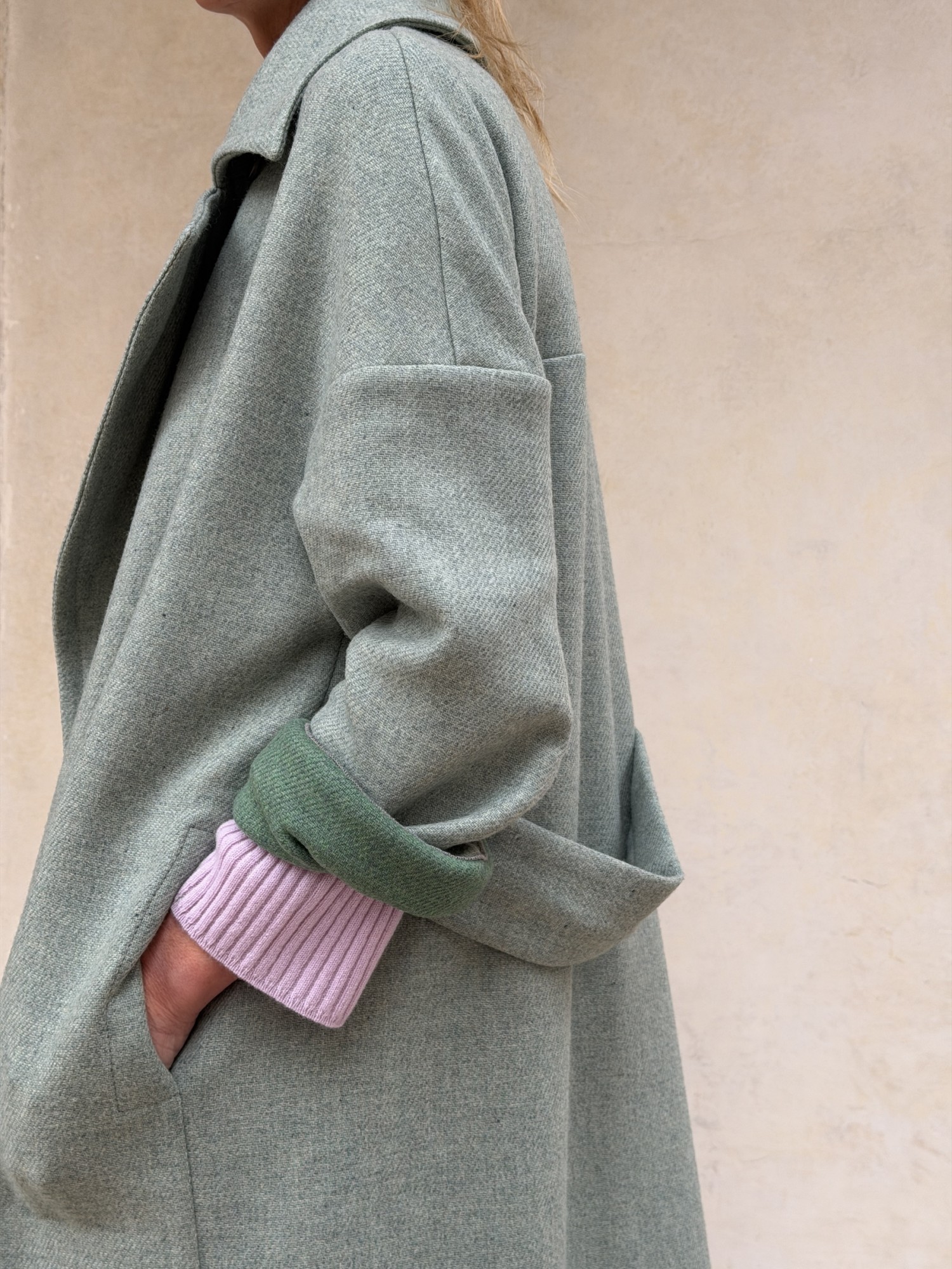 Cappotto Valeria lana bicolor Verde...