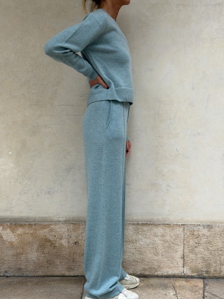 Pantalone di cashmere Azzurro