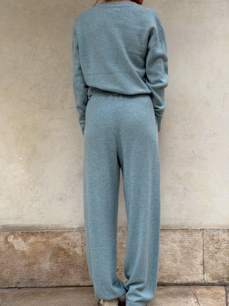 Pantalone di cashmere Azzurro
