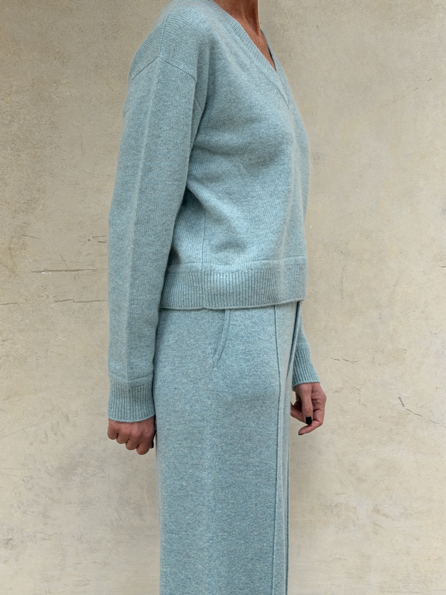 Pantalone di cashmere Azzurro