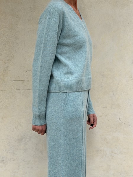 Pantalone di cashmere Azzurro