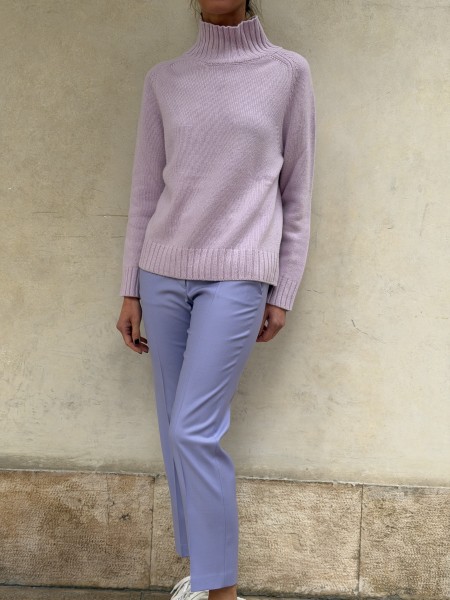 Maglia collo alto cashmere Glicine