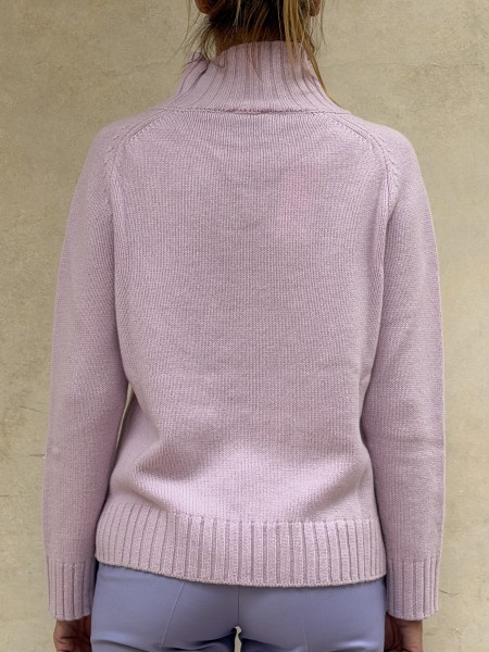 Maglia collo alto cashmere Glicine