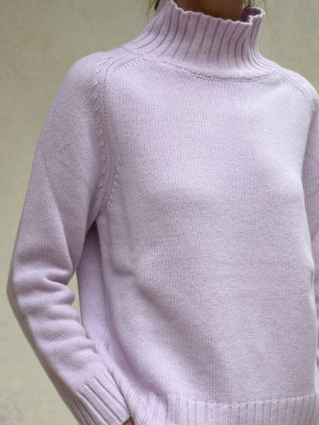 Maglia collo alto cashmere Glicine