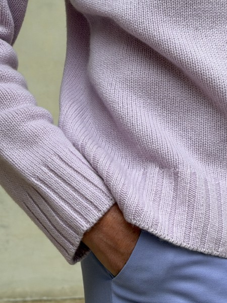 Maglia collo alto cashmere Glicine