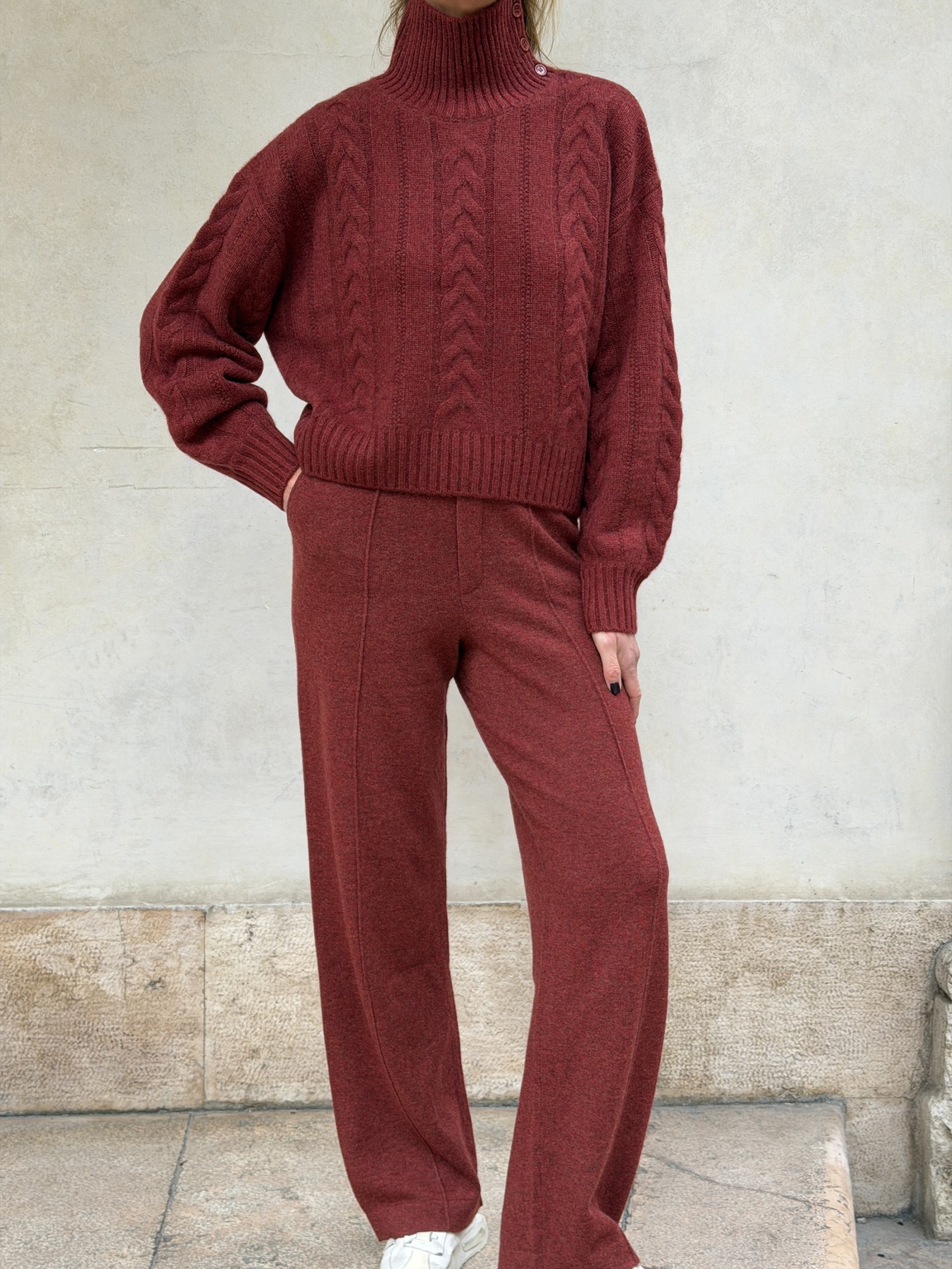 Pantalone di cashmere Rossiccio