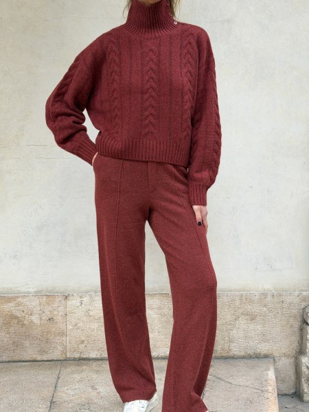 Pantalone di cashmere Rossiccio