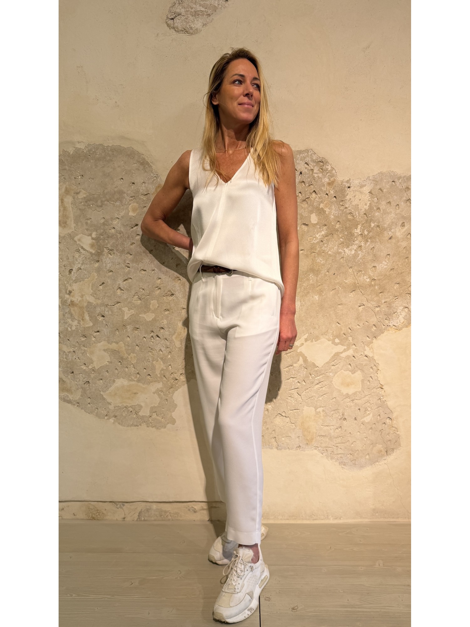 Pantalone Marrakech Bis in cady Bianco