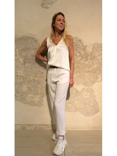 Pantalone Marrakech Bis in cady Bianco