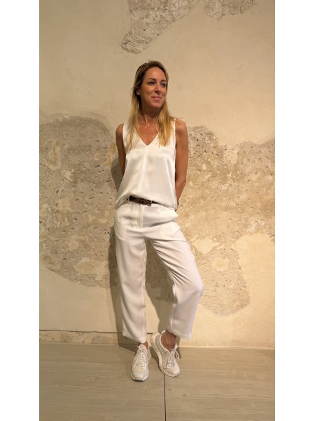Pantalone Marrakech Bis in cady Bianco