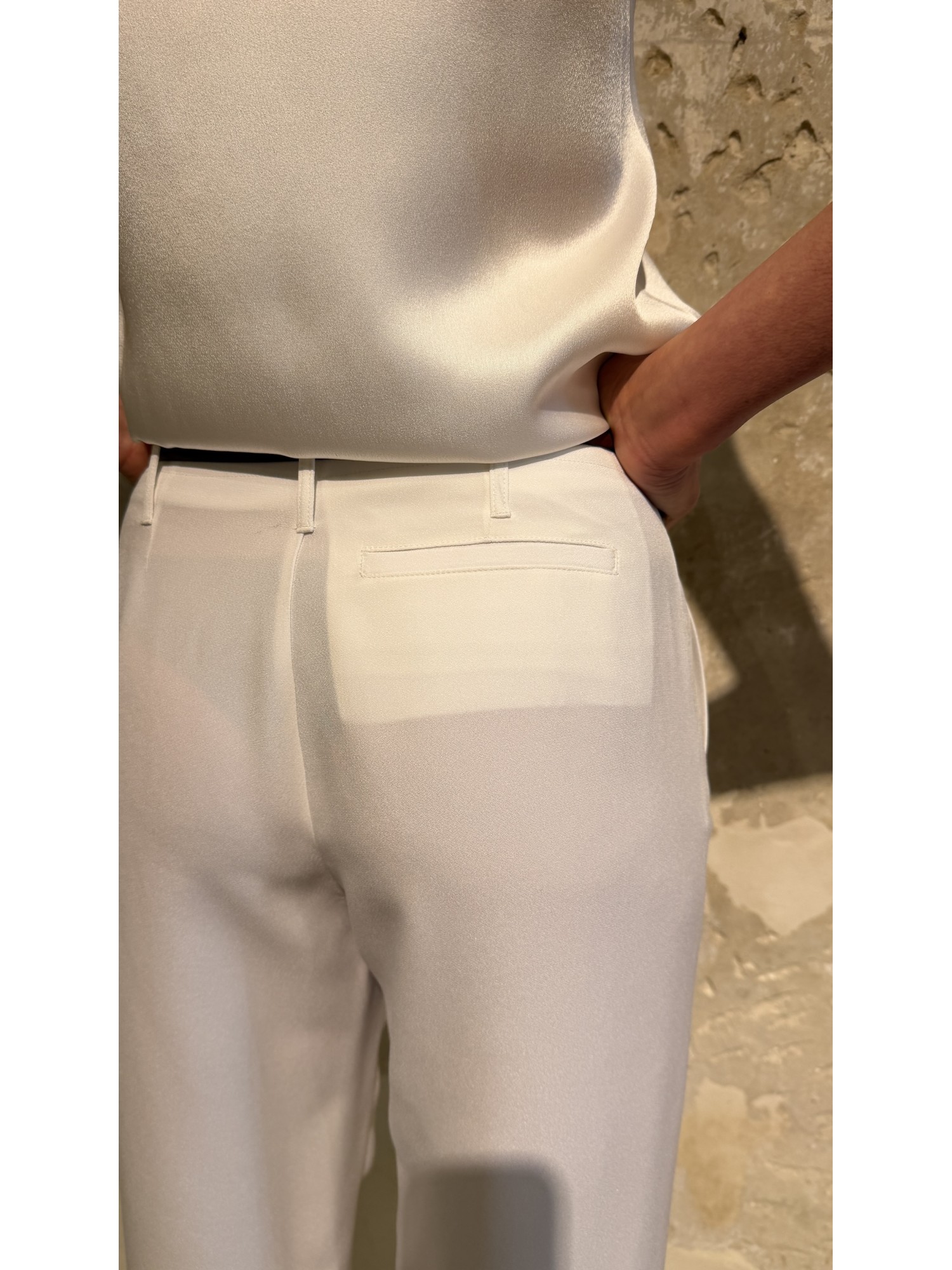 Pantalone Marrakech Bis in cady Bianco