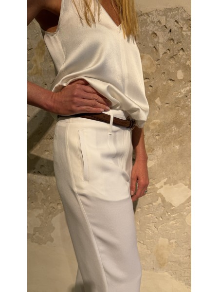 Pantalone Marrakech Bis in cady Bianco