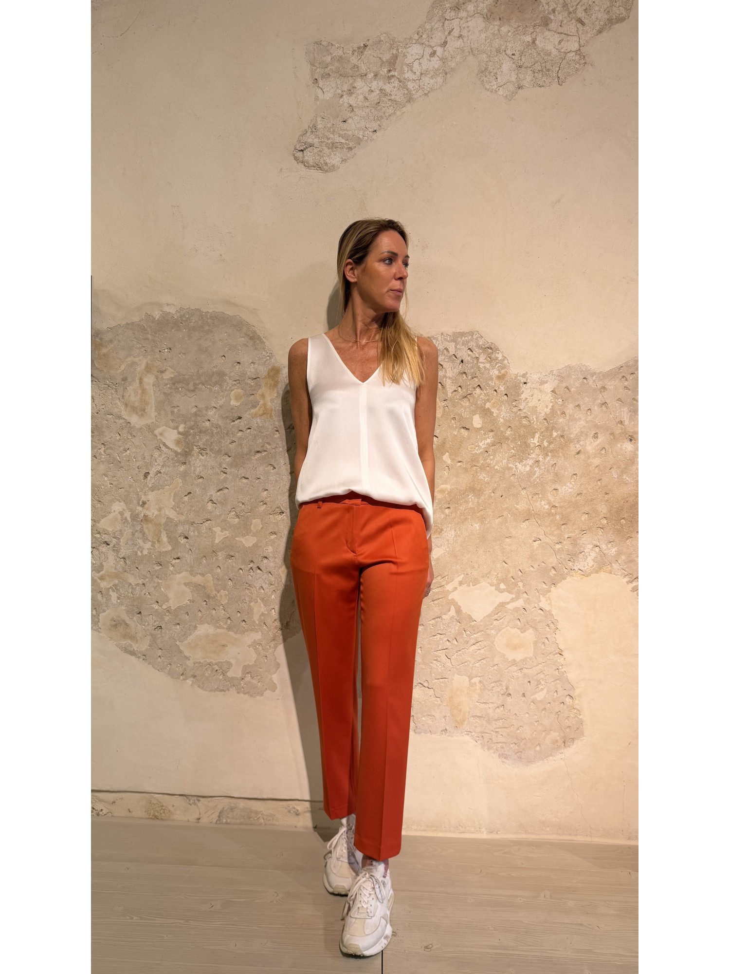 Pantalone Fiore Arancio Candito