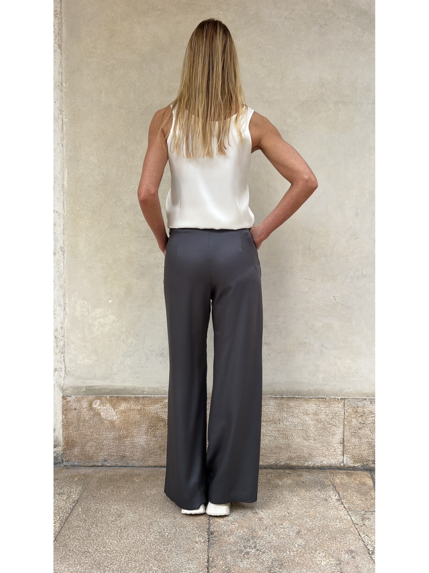 Pantalone Mary in cady Asfalto