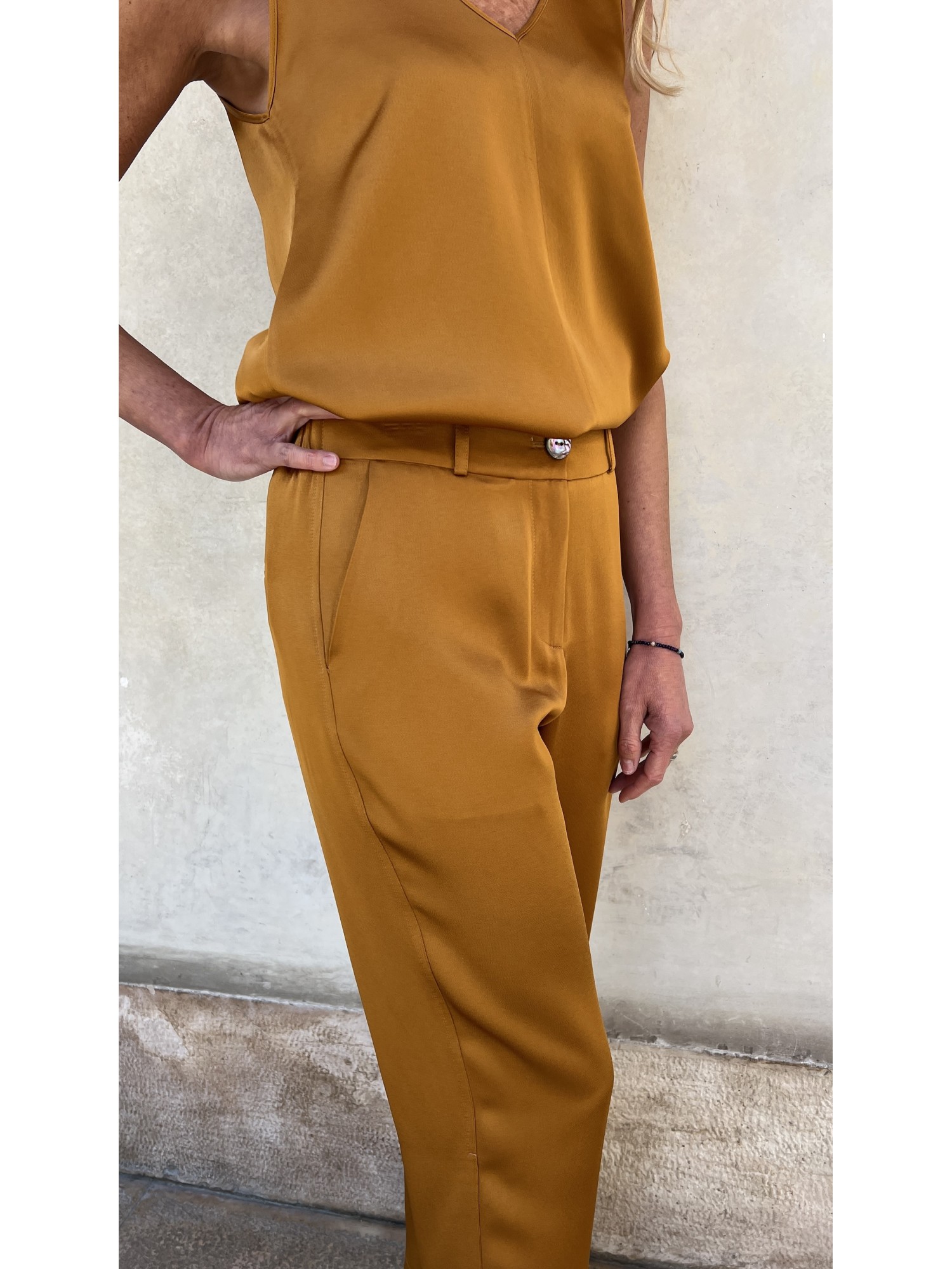 Pantalone Boyfriend Giallo Indiano