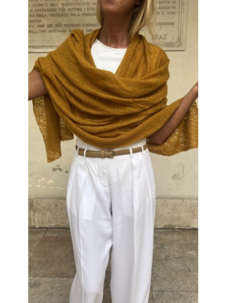 Stola In Puro Cashmere Senape