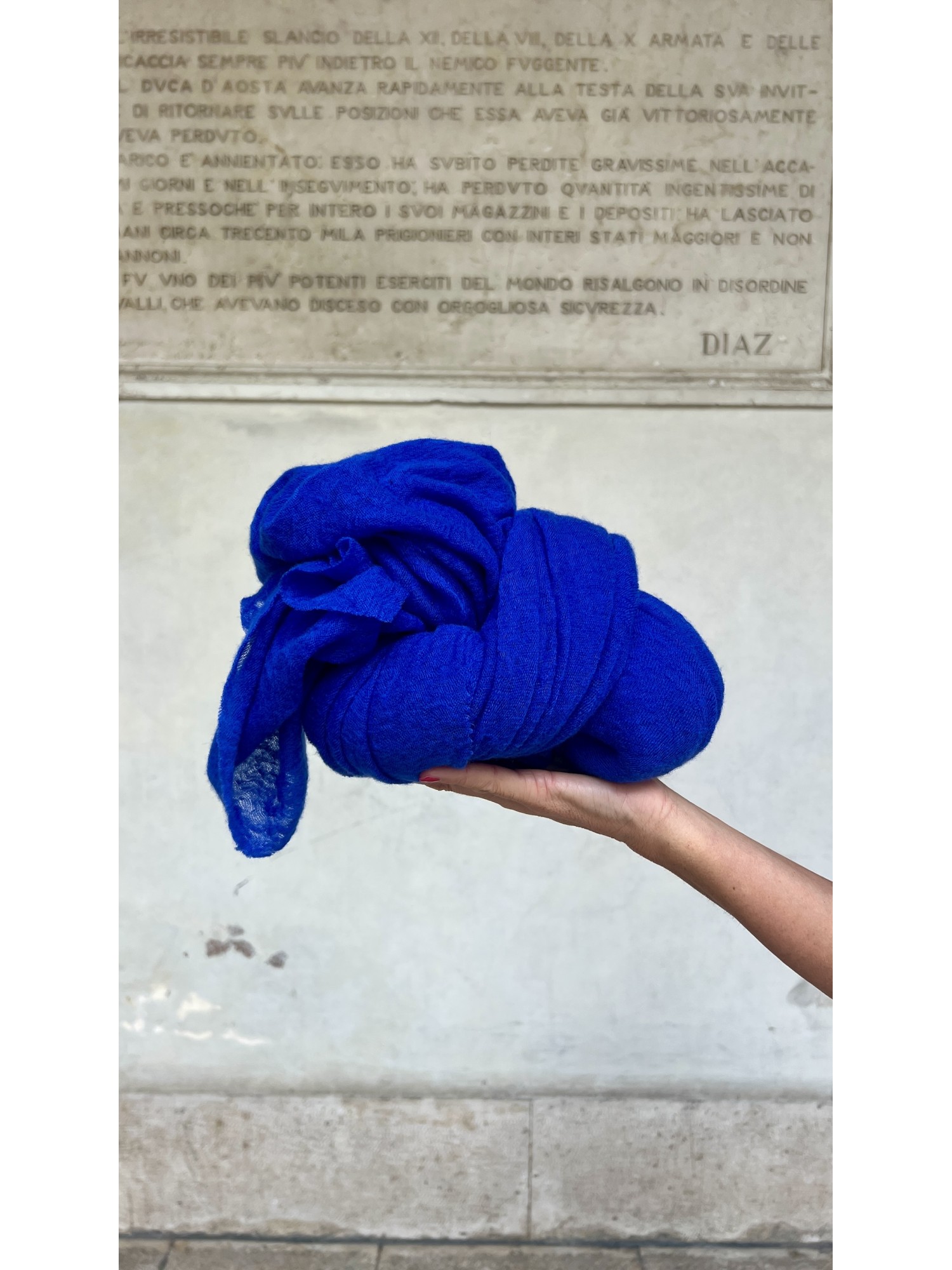 Stola In Puro Cashmere Bluette
