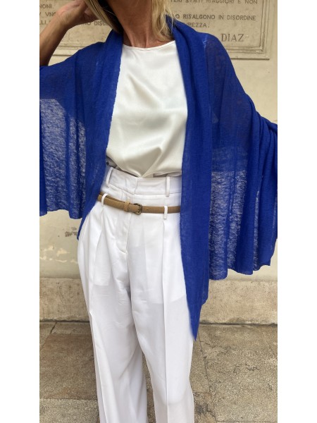 Stola In Puro Cashmere Bluette