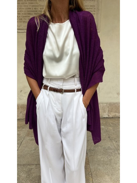 Stola In Puro Cashmere Uva