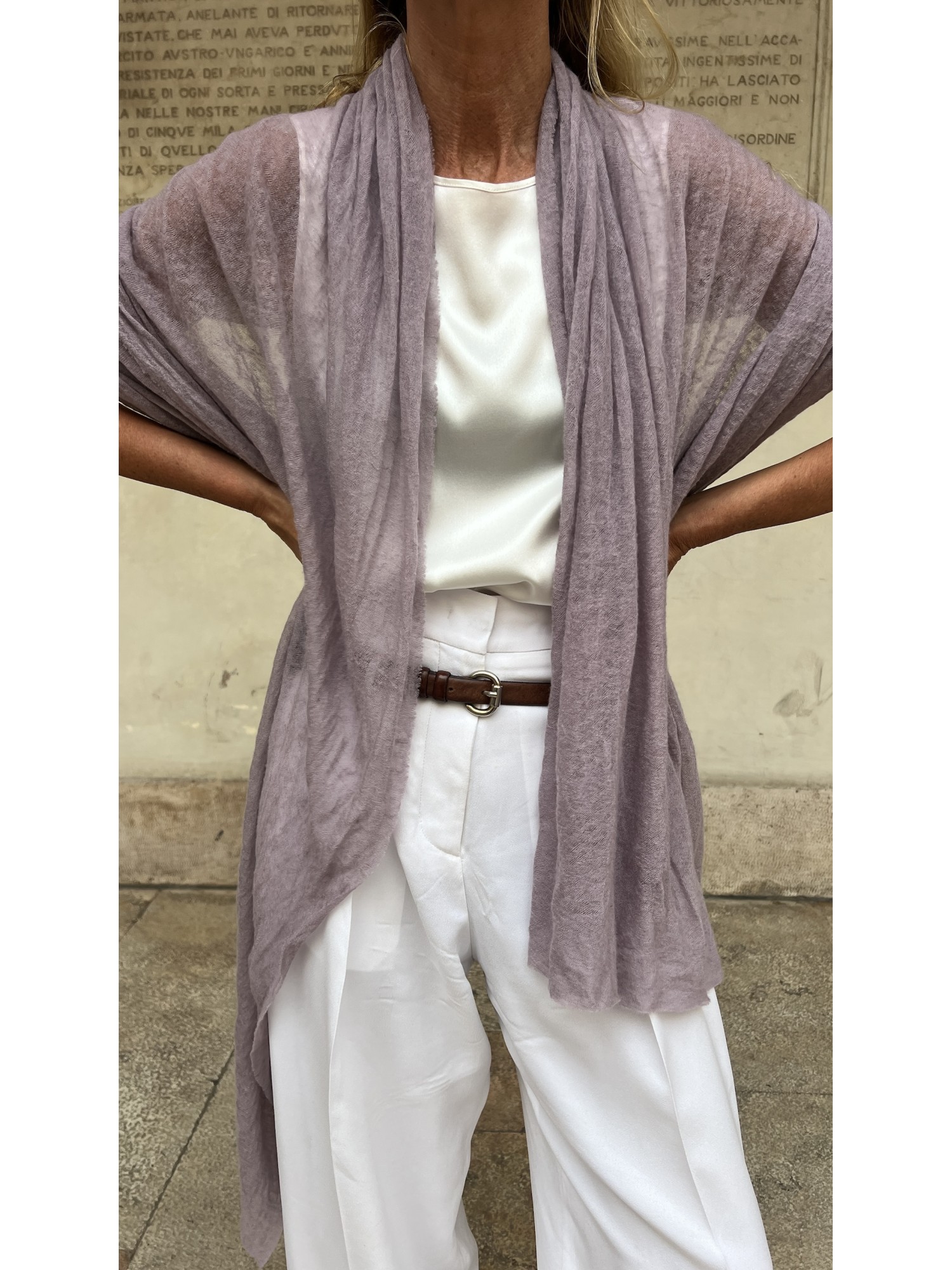 Stola in puro cashmere Malva